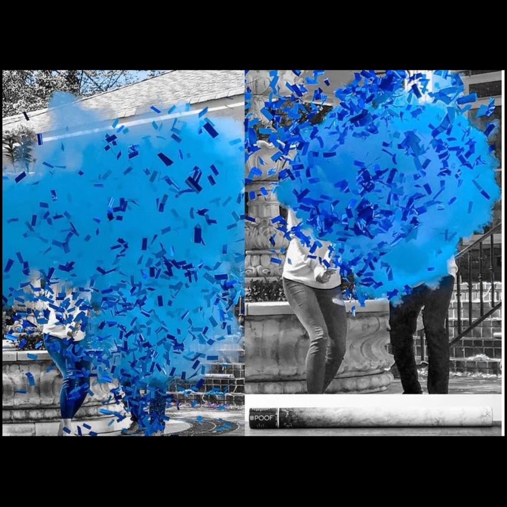 Gender reveal confetti cannons